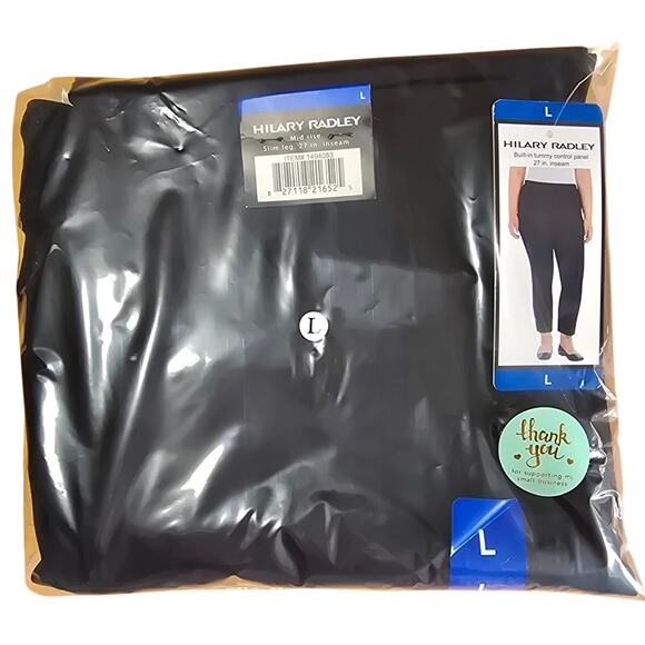NWT Hilary Radley Womens Tummy Control Panel Pants Black Size Large 27" Inseam L - Picture 9 of 9